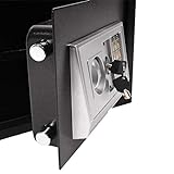 Elektronik Safe Tresor mit zahlenschloss und 2 Notschlüssel wasserdichte Sicherheitsbox Wandtresor Schwarz 31 x 20 x 20 cm - 5