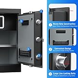 RPNB Deluxe Tresor and Lock Box, Smart Touchscreen Biometrischer Fingerabdruck safe mit Sprachansagen, One-Touch-Entsperrung, Dual Warnung, Innenbox, Geeignet für Home Office Hotel, 80L - 4